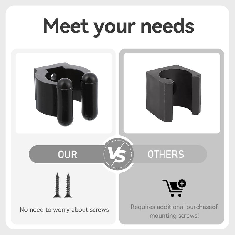 Zelphvt 12 PCS Fishing Rod Clips Billiards Cue Clip Holders Pool Cue Holder Clamps Black Snooker Cues Locating Clip Holder Pool Racks Include Screws - Image 4